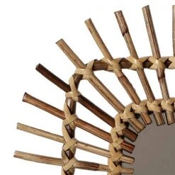 Casa Amarosa Home Goods Square Spike Rattan Mirror 8 Casa Amarosa Home Goods Square Spike Rattan Mirror