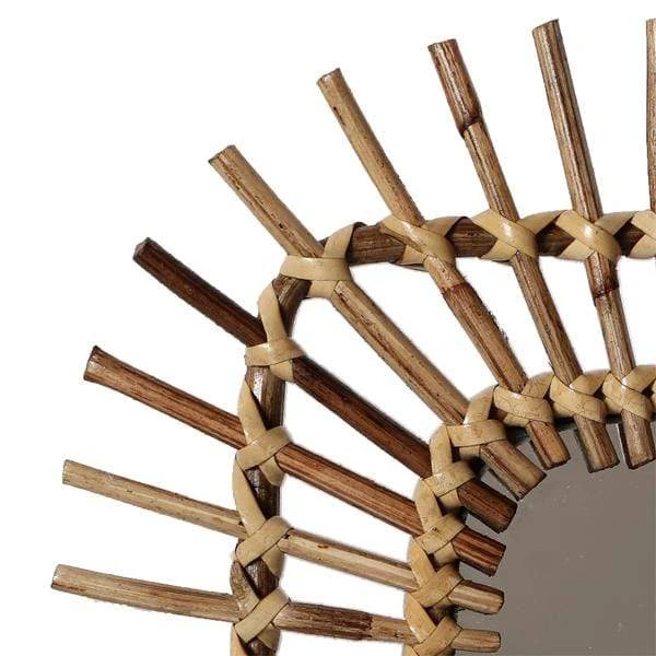 Casa Amarosa Home Goods Square Spike Rattan Mirror 5 Casa Amarosa Home Goods Square Spike Rattan Mirror