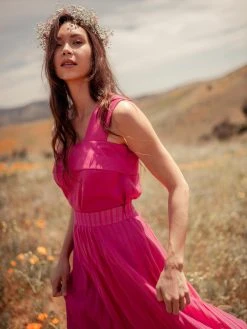 Valani Clothing Srey Banana Midi Skirt - Lilac Rose