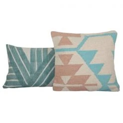 Casa Amarosa Stripe Sky Throw Pillow Cover- Aqua Home Goods