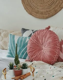 Casa Amarosa Stripe Sky Throw Pillow Cover- Aqua Home Goods