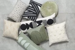 Casa Amarosa Stripe Sky Throw Pillow Cover - Black