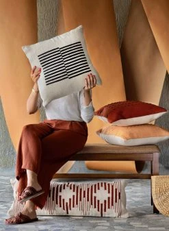 Casa Amarosa Stripe Throw Pillow Cover - Black