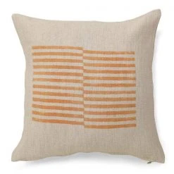 Casa Amarosa Stripe Throw Pillow Cover - Gold Earth