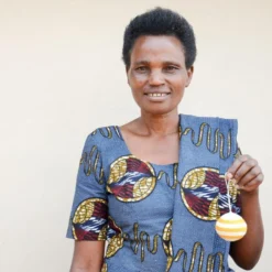 Azizi Life Striped Woven Ball Ornament - Red