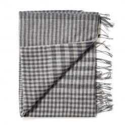 Studio Variously Carbon Checks Merino Wool Scarf  Accessories