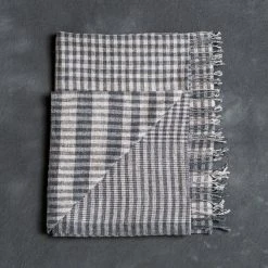 Studio Variously Carbon Checks Merino Wool Scarf  Accessories