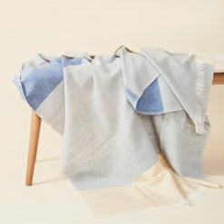 Studio Variously Ceru Merino Wool Throw Blanket