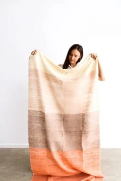 Studio Variously Chestnut Merino Wool Throw Blanket Home Goods