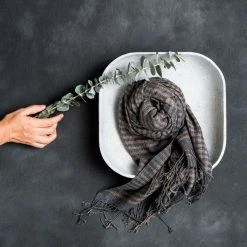 Studio Variously Fawn Checks Merino Scarf 