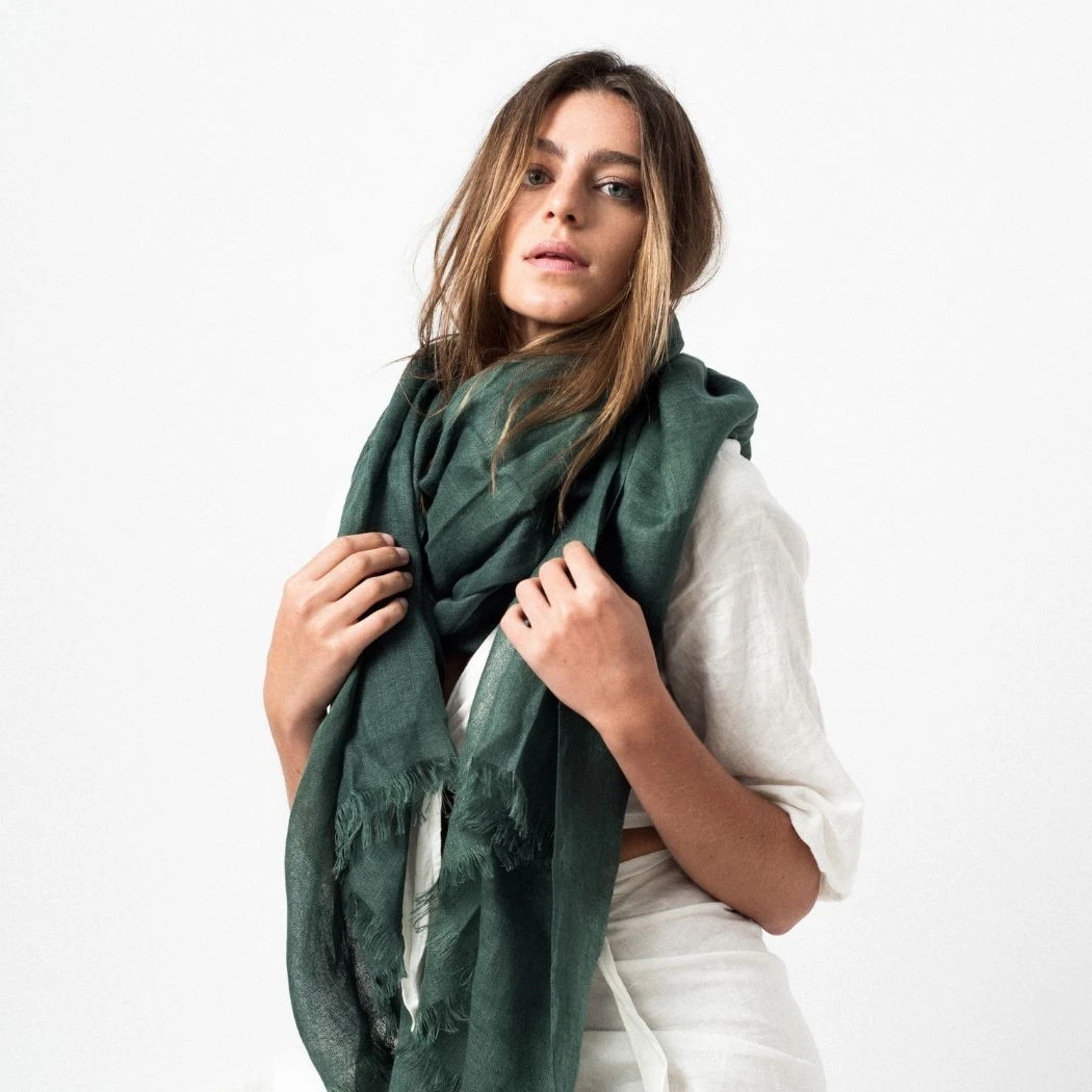 Studio Variously Accessories Moss Linen Scarf 6 Studio Variously Accessories Moss Linen Scarf
