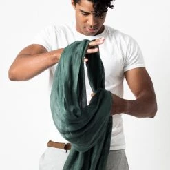 Studio Variously Accessories Moss Linen Scarf 15 Studio Variously Accessories Moss Linen Scarf
