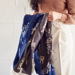 Studio Variously Accessories Oraa Black Silk Scarf