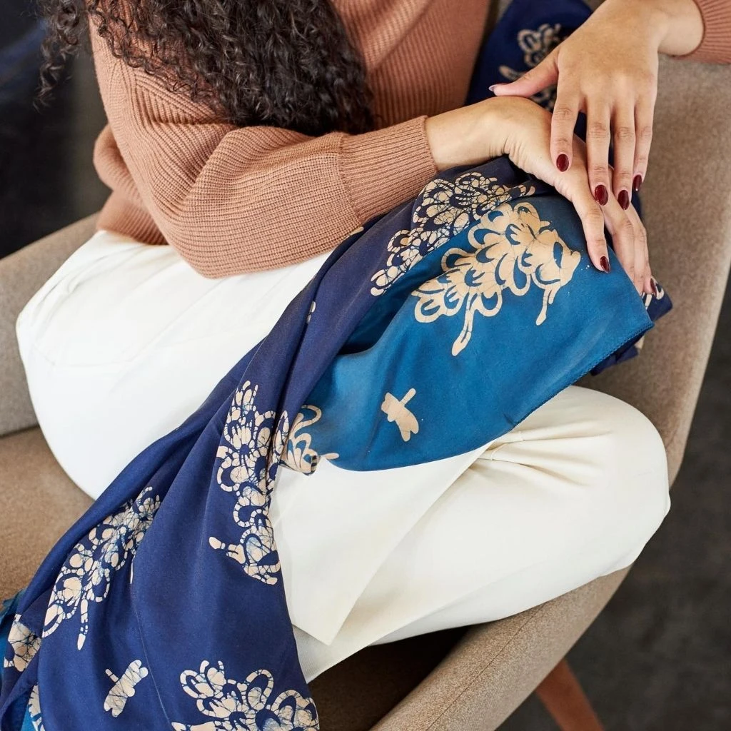 Studio Variously Oraa Indigo Silk Scarf 6 Studio Variously Oraa Indigo Silk Scarf