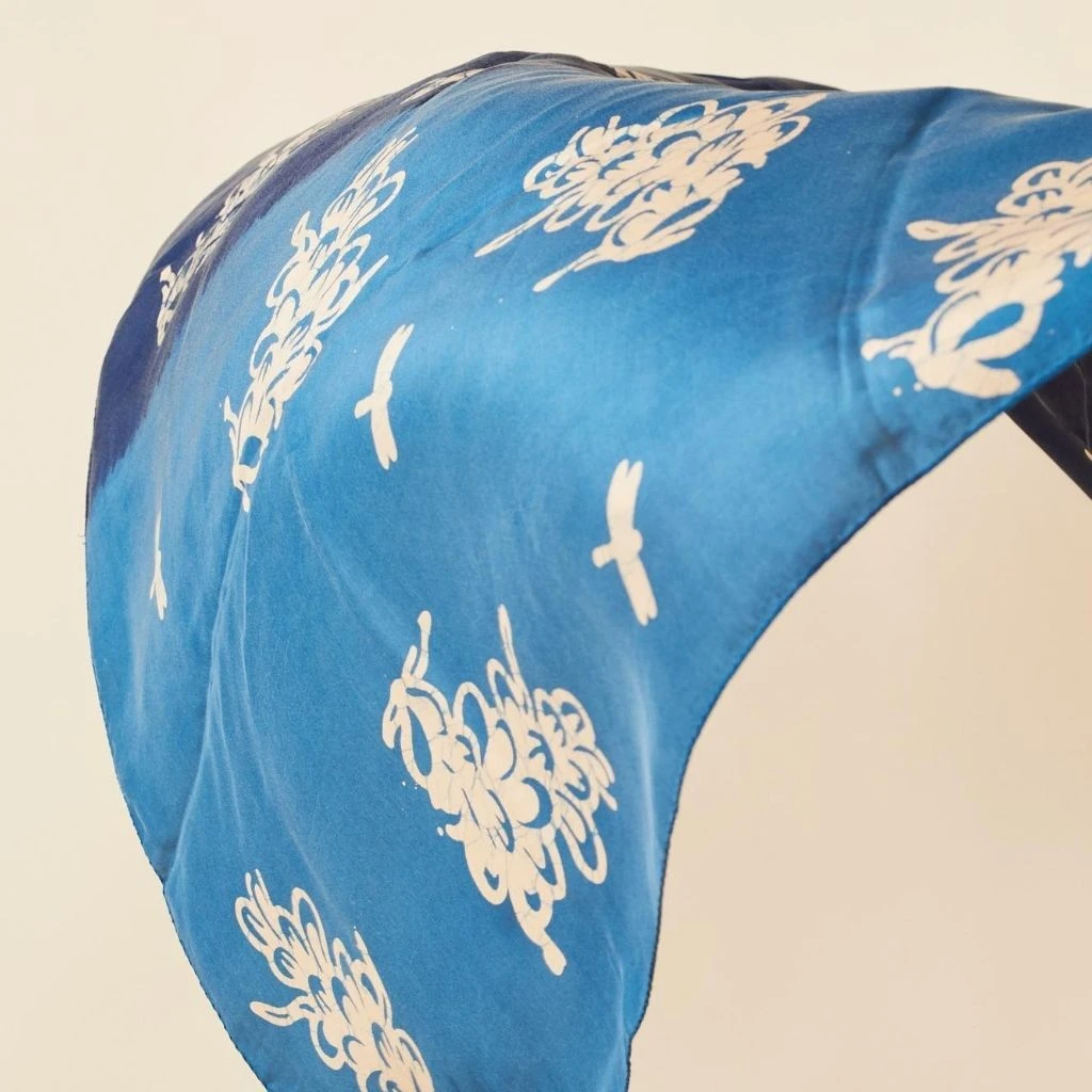 Studio Variously Oraa Indigo Silk Scarf 5 Studio Variously Oraa Indigo Silk Scarf