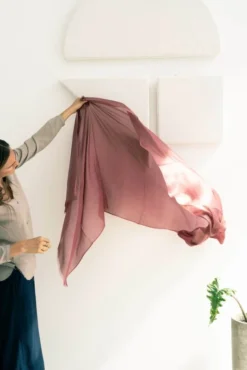 Studio Variously Rosa Silk And Cashmere Scarf Handcrafted