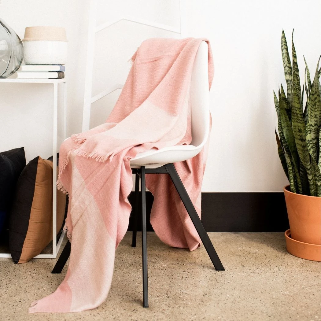 Studio Variously Rosa Merino Throw Blanket 5 Studio Variously Rosa Merino Throw Blanket