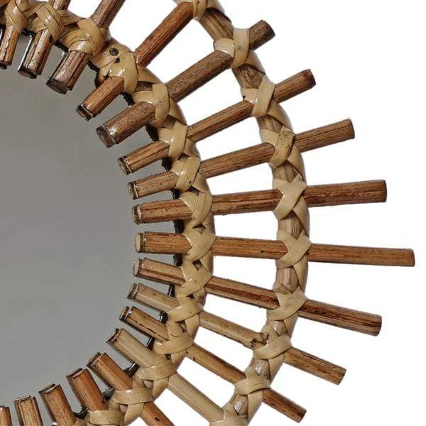 Casa Amarosa Sun Spike Rattan Mirror 4 Casa Amarosa Sun Spike Rattan Mirror