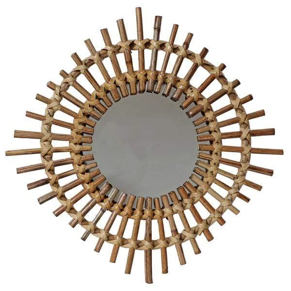 Casa Amarosa Sun Spike Rattan Mirror 3 Casa Amarosa Sun Spike Rattan Mirror