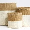 Swahili African Modern Dual Tone Sisal Basket Set Home Goods