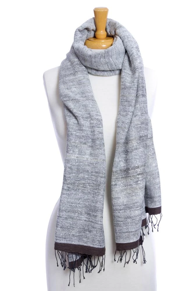 Swahili African Modern Ethiopian Stella Shawl - Gray Accessories 5 Swahili African Modern Ethiopian Stella Shawl - Gray Accessories