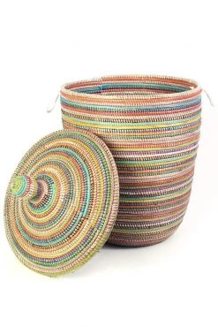 Swahili African Modern Large Rainbow Prayer Mat Hamper Home Goods