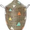 Swahili African Modern Large Teranga Triangles Hamper Basket 2 Swahili African Modern Large Teranga Triangles Hamper Basket