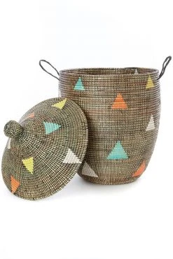 Swahili African Modern Large Teranga Triangles Hamper Basket