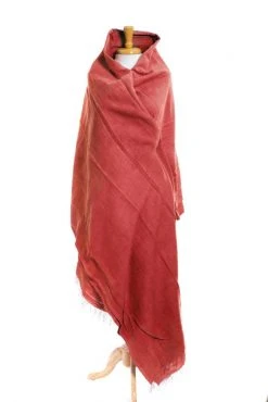 Swahili African Modern Rust Red Gabi Tablecloth / Throw Blanket