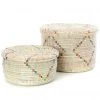Swahili African Modern Rainbow Garland Lidded Storage Basket Set Staff Favorites