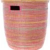 Swahili African Modern Sunrise Stripes Flat Lid Storage Basket