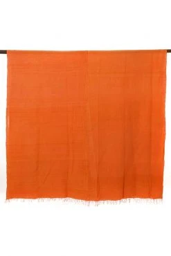 Swahili African Modern Tangerine Gabi Tablecloth / Throw Blanket