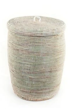 Swahili African Modern White Sand Dune Hamper Set