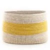 Swahili African Modern Yellow And White Knitting Basket Home Goods