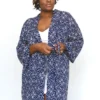 Symbology Sale Art Deco Lounge Robe - Navy + Cream