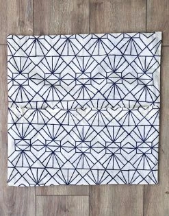 Symbology Best Sellers Art Deco/Stylized Feather Reversible Pillowcase - Navy + Cream