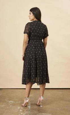 Symbology Baby Cacti Midi Wrap Dress - Black + Cream Best Sellers