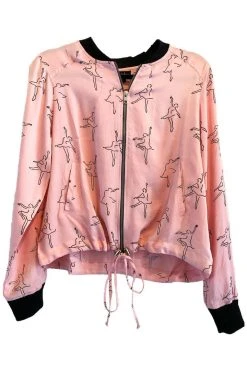 Symbology Dancing Ballerina Modal Bomber - Pink + Black 13 Symbology Dancing Ballerina Modal Bomber - Pink + Black