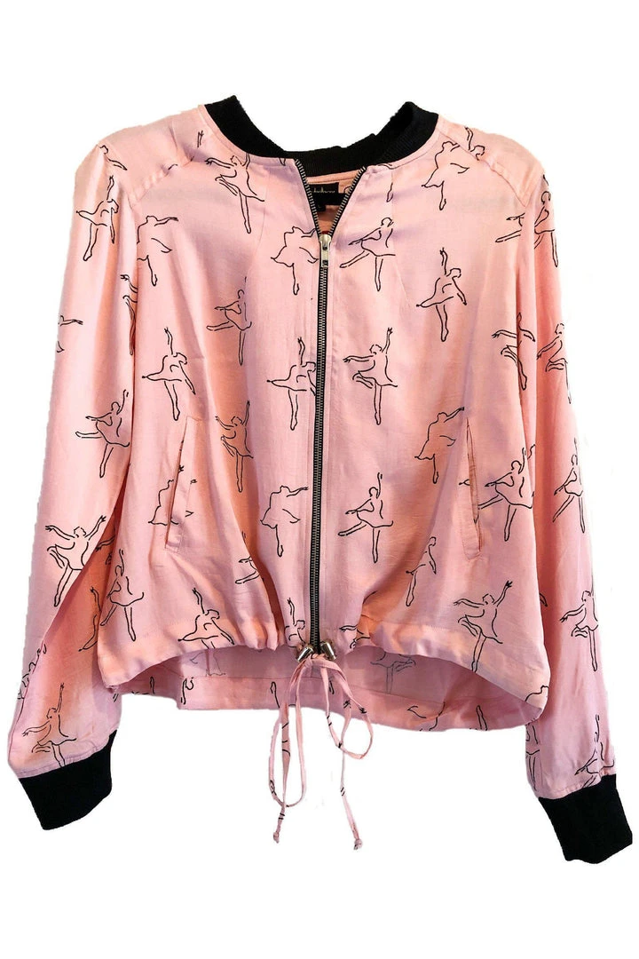 Symbology Dancing Ballerina Modal Bomber - Pink + Black 8 Symbology Dancing Ballerina Modal Bomber - Pink + Black