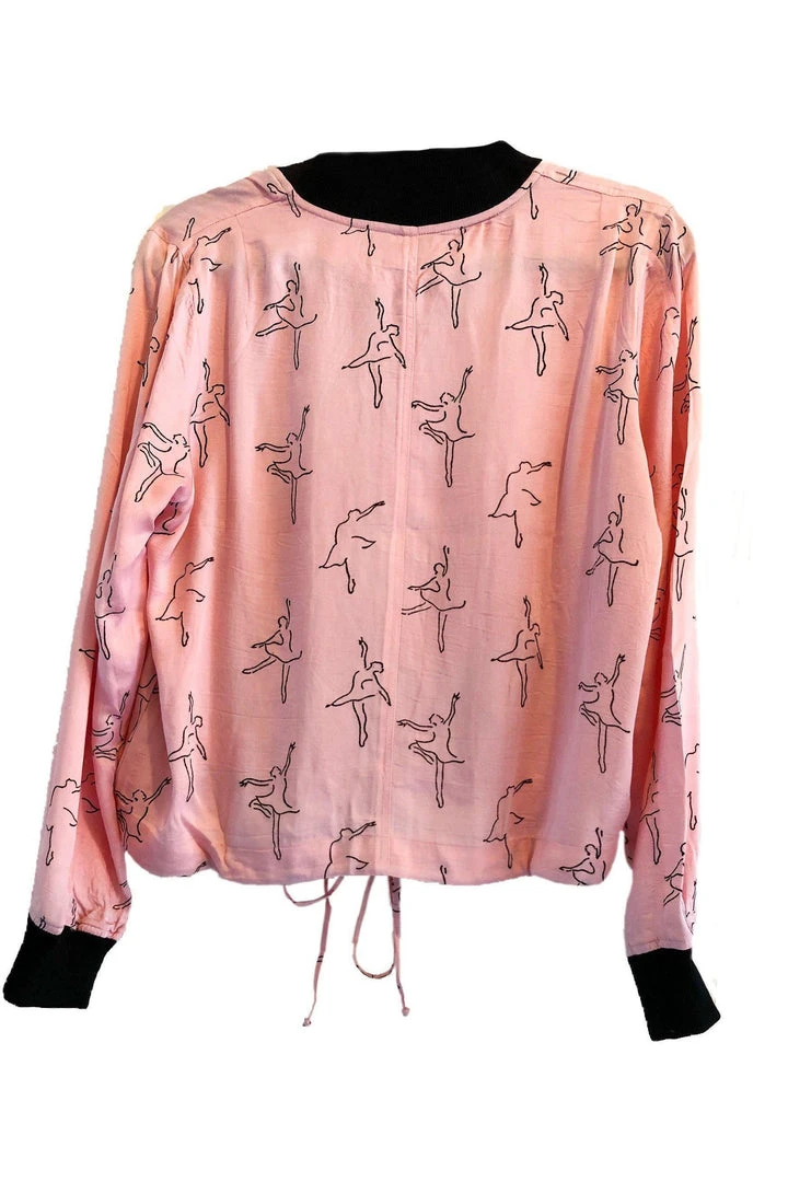 Symbology Dancing Ballerina Modal Bomber - Pink + Black 7 Symbology Dancing Ballerina Modal Bomber - Pink + Black