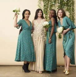 Symbology Special Occasion Floral Ombre Maxi Gown - Champagne + Cream