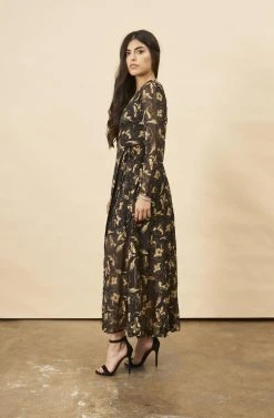 Symbology Hibiscus Flower Empress Maxi - Black + Gold Best Sellers 8 Symbology Hibiscus Flower Empress Maxi - Black + Gold Best Sellers