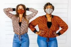 Symbology Leopard Modal Bomber Jacket - Blush + Black Sale 6 Symbology Leopard Modal Bomber Jacket - Blush + Black Sale