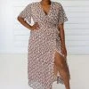 Symbology Special Occasion Leopard Maxi Wrap Dress - Blush + Black 1 Symbology Special Occasion Leopard Maxi Wrap Dress - Blush + Black