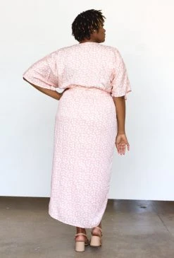 Symbology Modal Leopard Maxi Wrap Dress - Blush + Cream Clothing 7 Symbology Modal Leopard Maxi Wrap Dress - Blush + Cream Clothing