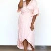 Symbology Modal Leopard Maxi Wrap Dress - Blush + Cream Clothing