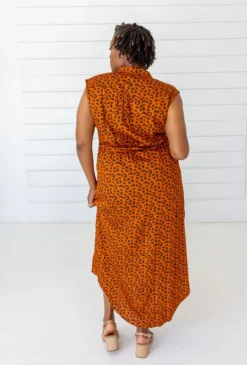 Symbology Leopard Modal Shirtdress - Sierra + Black Sale 10 Symbology Leopard Modal Shirtdress - Sierra + Black Sale