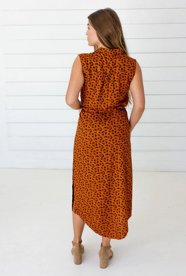 Symbology Leopard Modal Shirtdress - Sierra + Black Sale 6 Symbology Leopard Modal Shirtdress - Sierra + Black Sale
