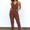 Symbology Leopard Strappy Jumpsuit - Sierra + Black