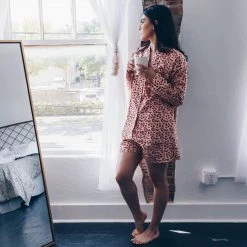 Symbology Best Sellers Leopard Pajama Set - Blush + Berry 13 Symbology Best Sellers Leopard Pajama Set - Blush + Berry